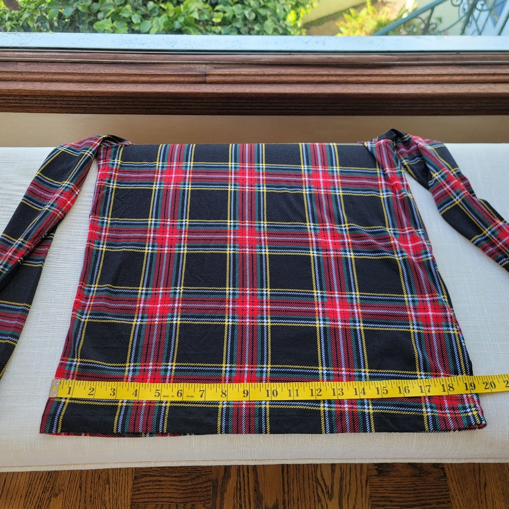 New! J.Crew sz Medium M Printed tissue turtleneck Black Tartan plaid Top NWT - Picture 7 of 12